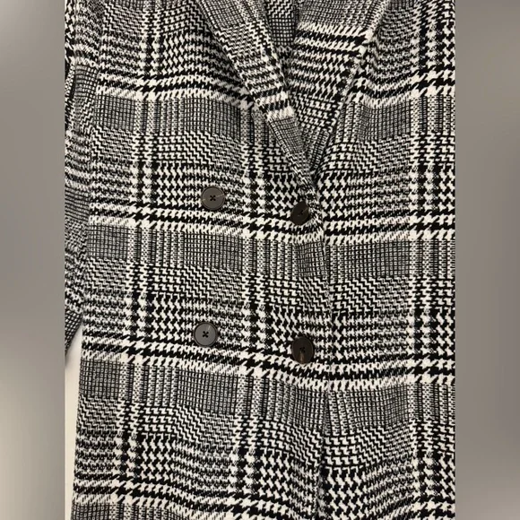 SHEIN Black & White HoundstoothWomen's Long Coat, Women’s Winter Coat- Small - Picture 3 of 10